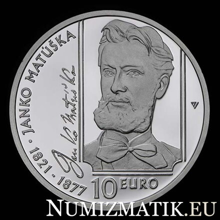 10 EURO/2021 - Janko Matúška - 200th anniversary of the birth