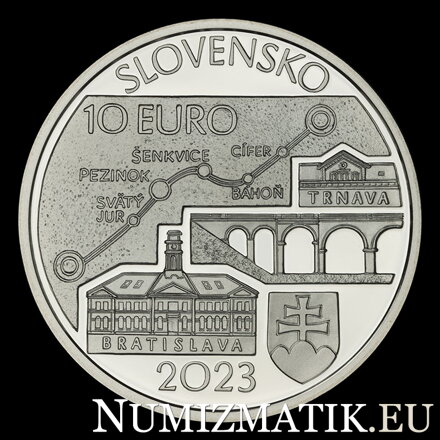 10 EURO/2023 - 150th anniversary of the opening of the steam railway between Bratislava and Trnava 10 EURO/2023 - 150th anniversary of the opening of the steam railway between Bratislava and Trnava