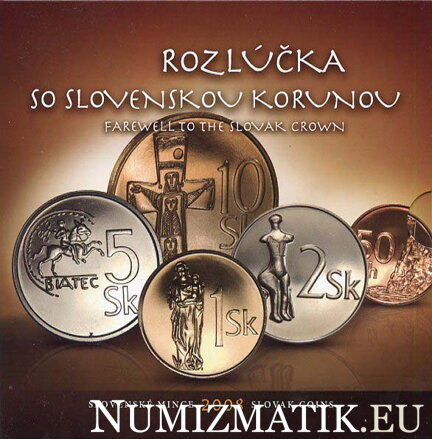 Sada mincí Slovenskej republiky 2008 - Rozlúčka so Slovenskou korunou PROOF