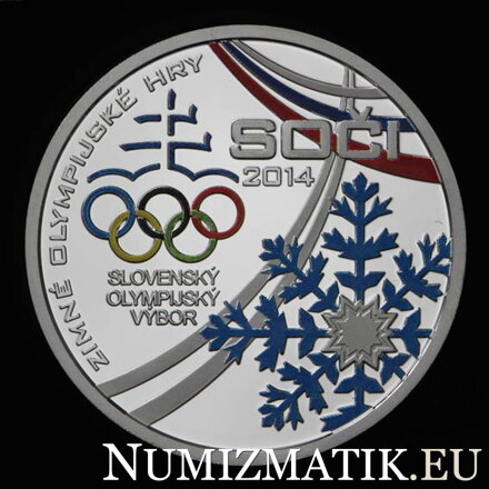 OH Soči 2014 - farbený striebroný žetón