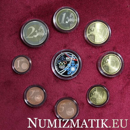 OH Soči 2014 - rozmiestnenie euromincí v etui