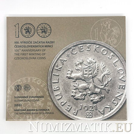 Slovak eurocoins 2021 - 100th anniversary of the first minting of czechoslovak coins