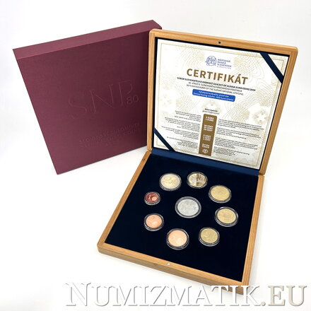 Sada mincí Slovenskej republiky 2024 - Slovenské národné povstanie - 80. výročie vypuknutia - Proof v drevenej etui