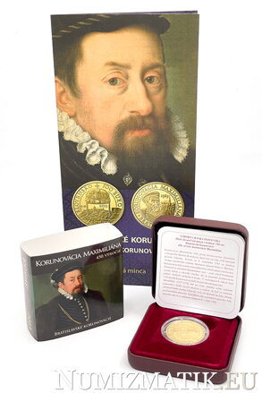 Minca uložená v plastovej bubline, etui, certifikát, vonkajší návlek, leták.