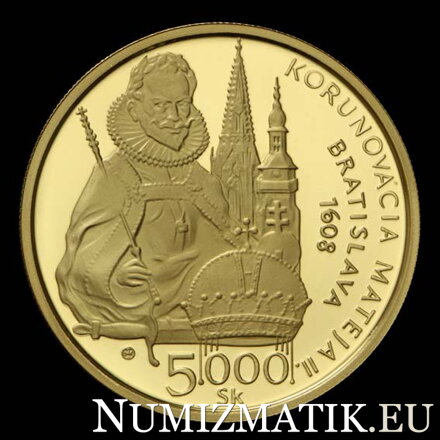 5000 Sk/2008 - Matej II. - 400. výročie korunovácie v Bratislave 