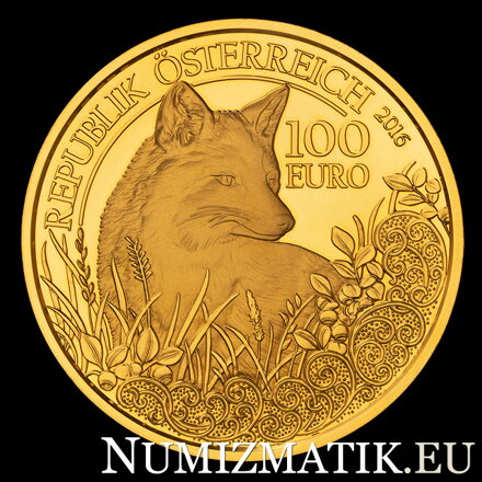 Rakúsko - 100 EURO/2016 - Líška, divoká zver v našich očiach