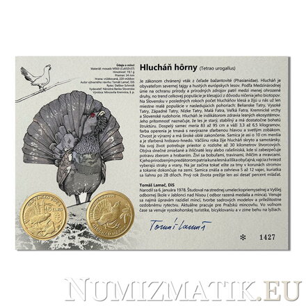 Autorská karta 5 EURO/2024 - Hlucháň hôrny - fauna a flóra na Slovensku