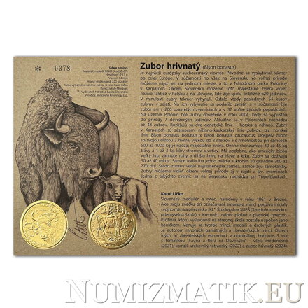 Autorská karta 5 EURO/2024 - Zubor hrivnatý - fauna a flóra na Slovensku