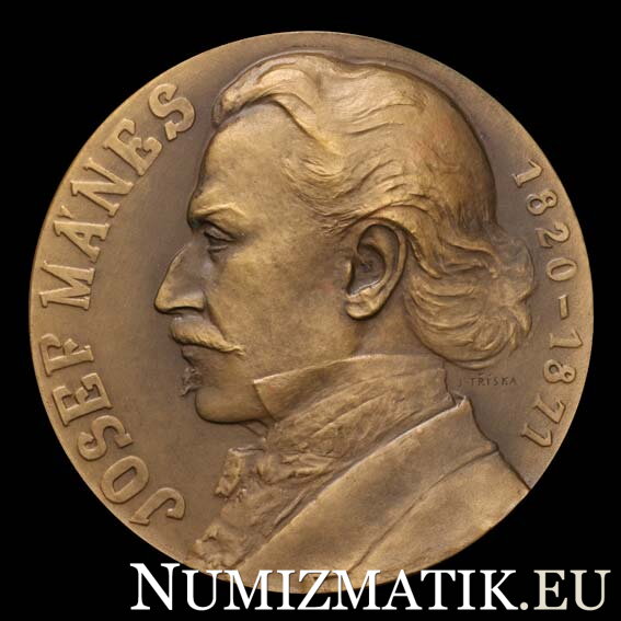 Josef Mánes - 100. výročie úmrtia, bronzová medaila - J. Tříska