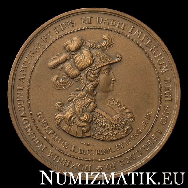 Leopold I. - korunovácia na rímskeho kráľa v Augsburgu - AE medaila 1690/1914 HMA