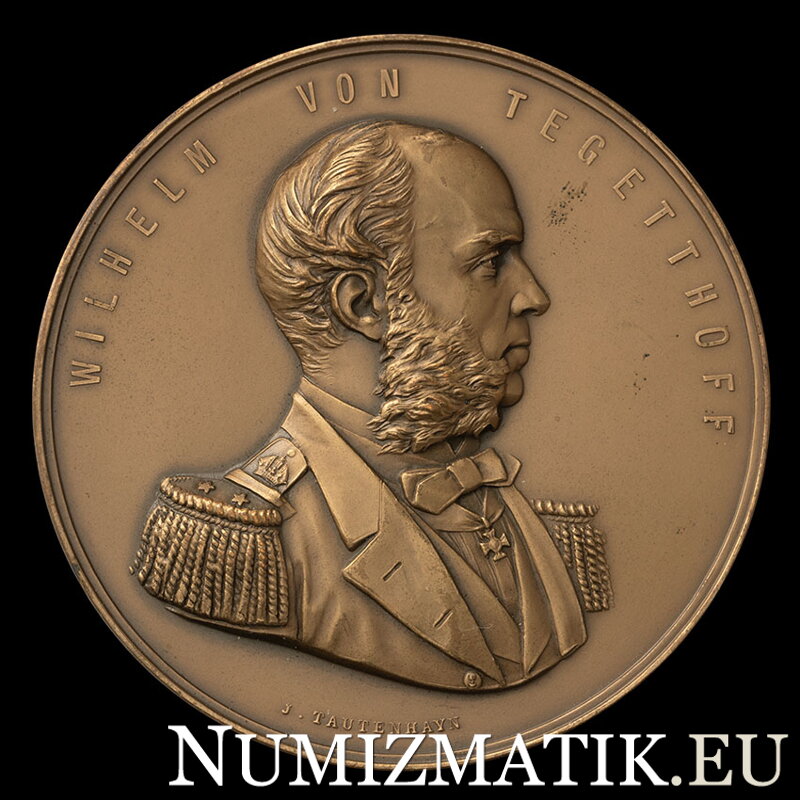 K.K. Admirál Wilhelm von Tegetthoff - Na víťazstvo Helgoland 1864 a Lissa 1866 - AE medaila HMA