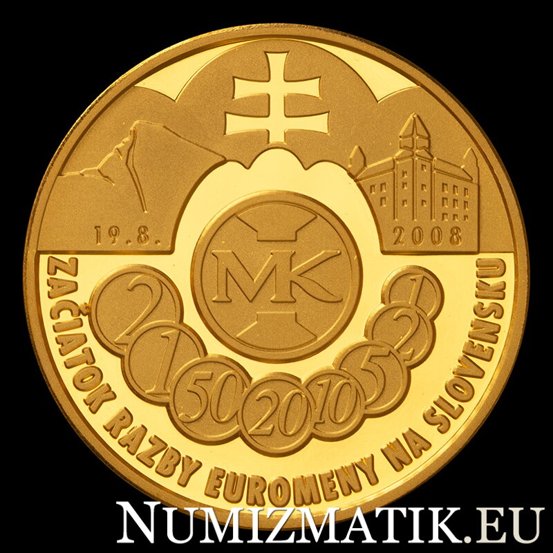 Začiatok razby euromeny na Slovensku - zlatá medaila - M. Poldaufová