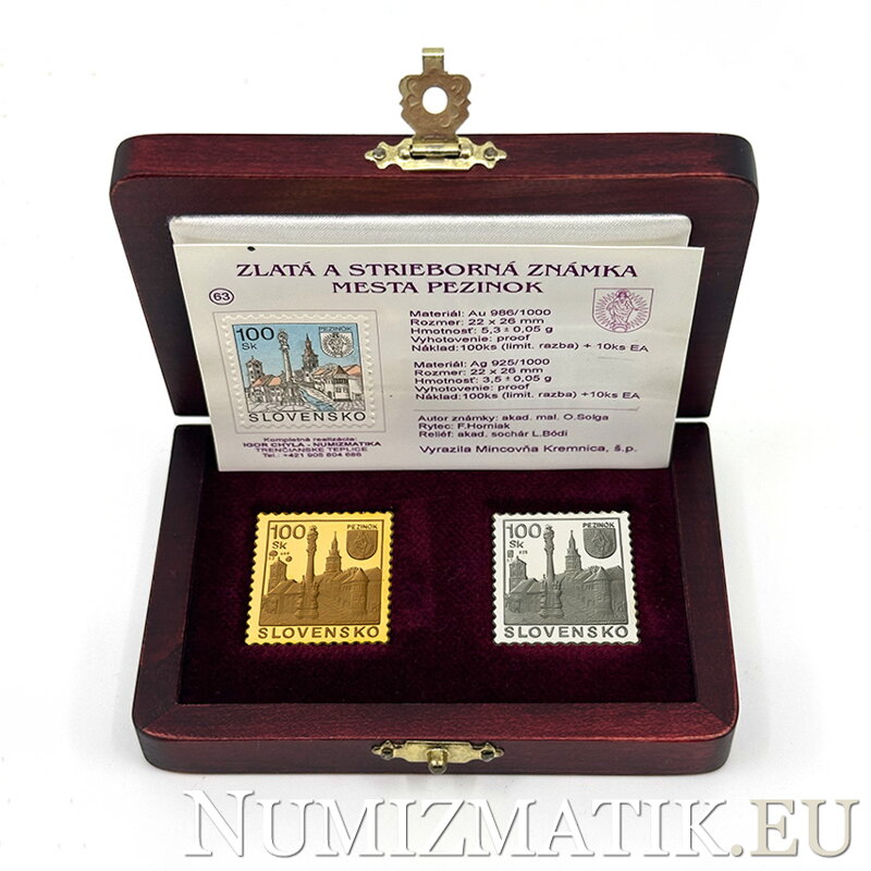 Pezinok - gold and silver stamp