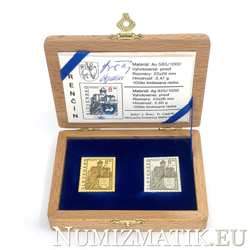 Trenčín - zlatá a strieborná známka