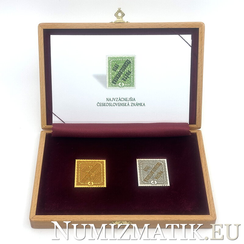 Najvzácnejšia československá známka - zlatá a strieborná známka