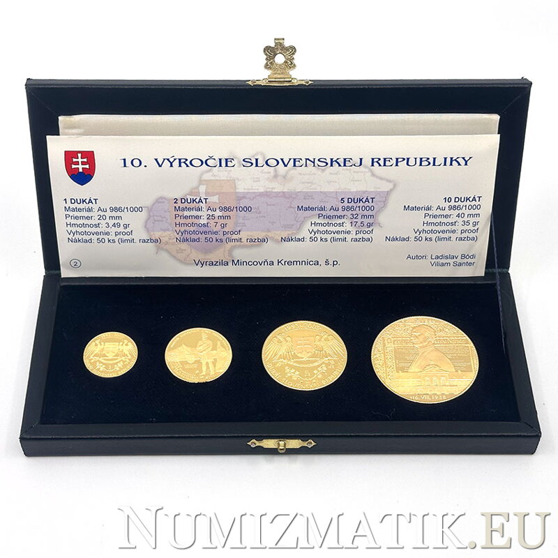 10. výročie Slovenskej republiky - sada zlatých dukátov 10. výročie Slovenskej republiky - sada zlatých dukátov