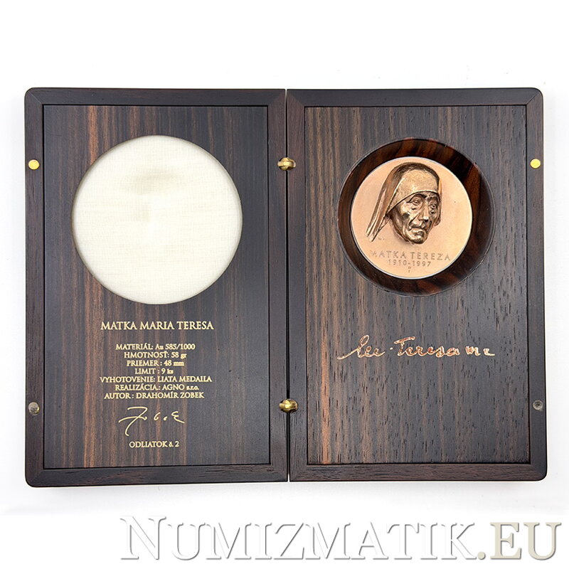 Matka Tereza 1910 - 1997 - zlatá medaila - D. Zobek