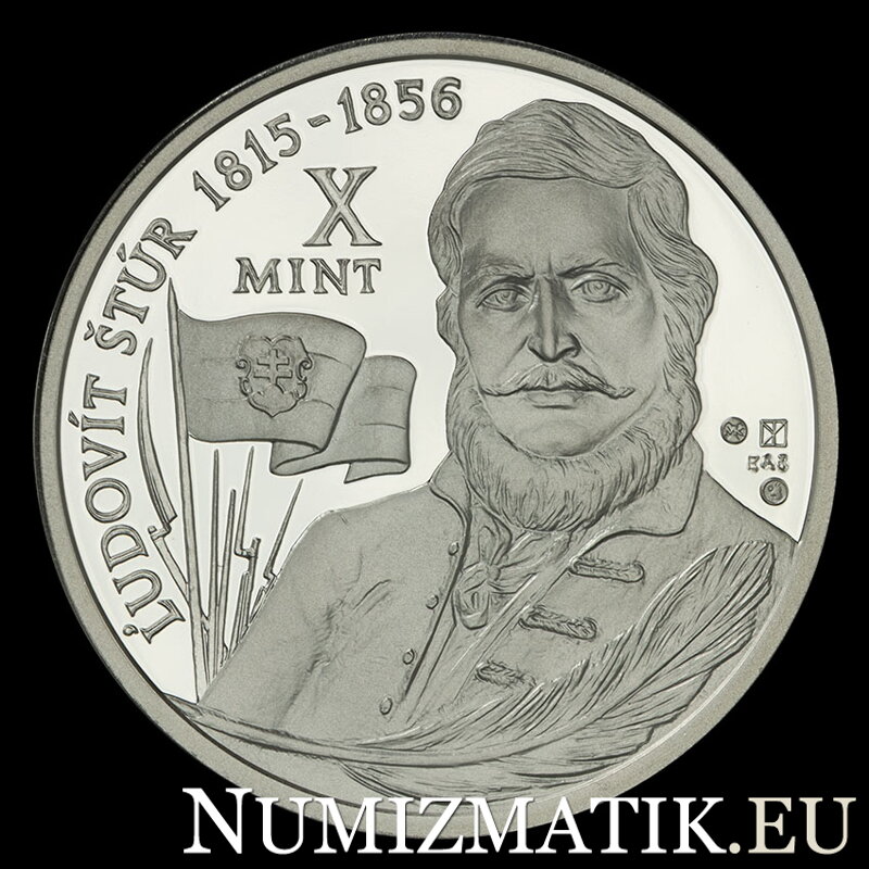 Ľudovít Štúr - 200. výročie narodenia - nerealizované motívy zo súťaže na striebornú zberateľsku mincu 10 €