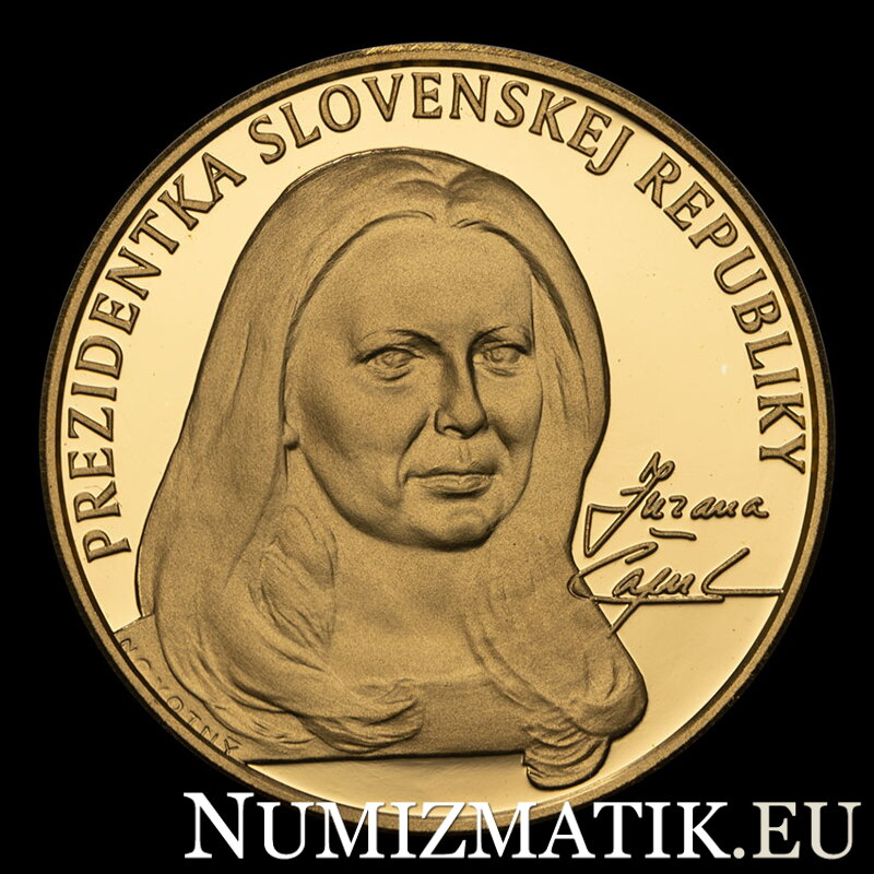 Z. Čaputová, prezidentka Slovenskej republiky - zlatá medaila - Š. Novotný, M. Sabol