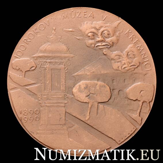 100 rokov kremnického múzea - tombaková medaila - M. Othová 100 rokov kremnického múzea - tombaková medaila - M. Othová