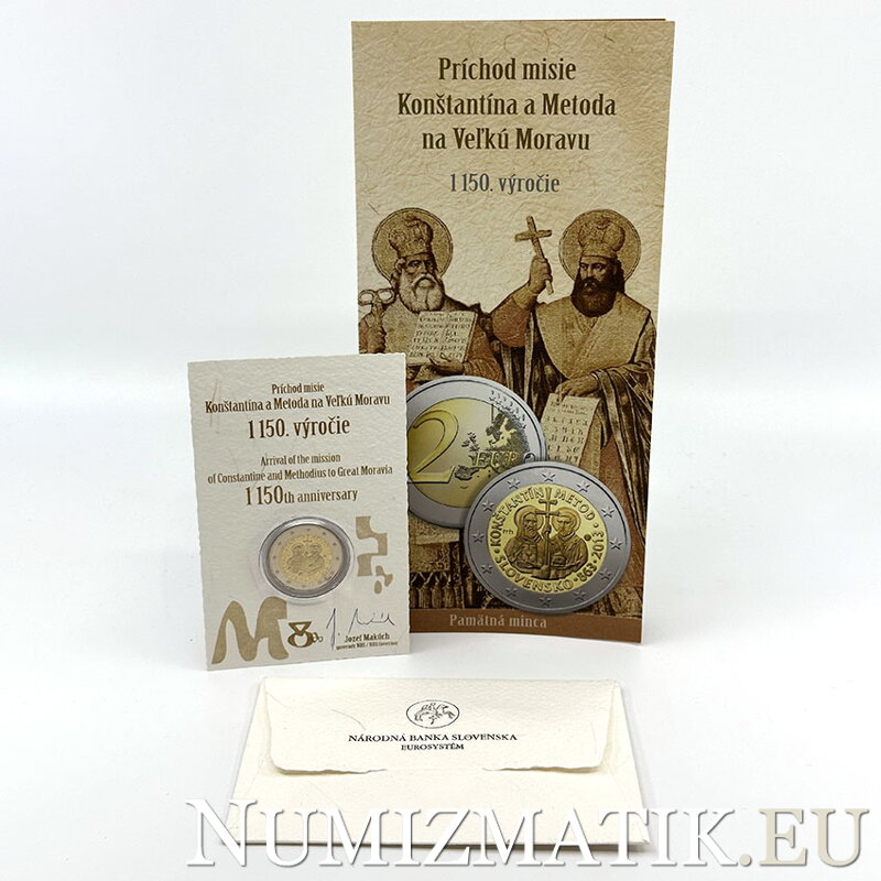 2 EURO/2013 - Príchod misie Konštantína a Metoda na Veľkú Moravu - 1150. výročie, Proof like