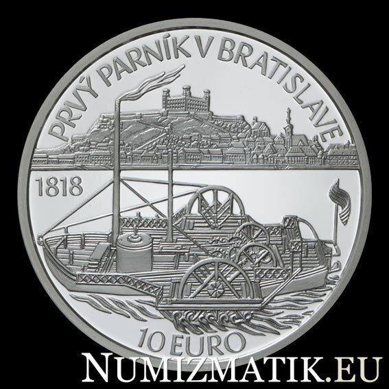 10 EURO/2018 - Plavba prvého parníka na Dunaji v Bratislave - 200. výročie