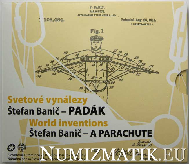  Sada mincí Slovenskej republiky 2018 - Štefan Banič - Padák, svetové vynálezy