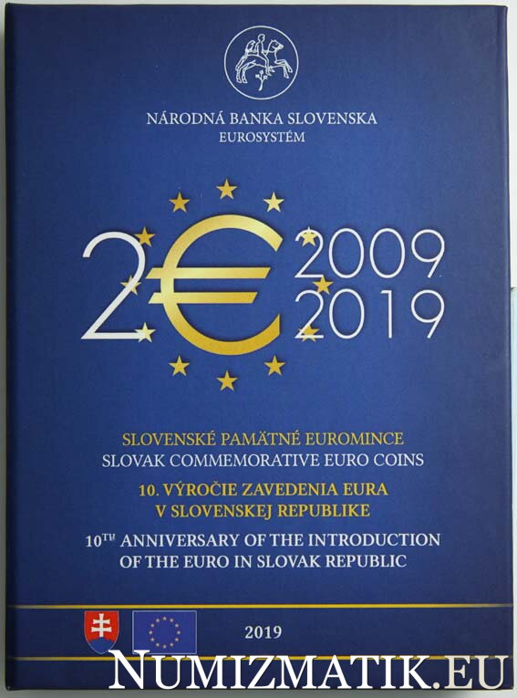 Sada mincí Slovenskej republiky 2019 - 10. výročie zavedenia Eura v SR, slovenské pamätné euromince