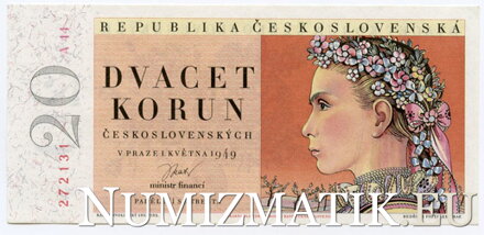 20 Kčs/1949 séria A 44