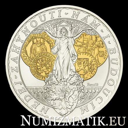100 Anniversary of mintage of saint Wenceslas ducats 1923-2023 - A. Rašín - silver medal, selective Au plating - B. Ronai