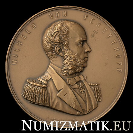 K.K. Admirál Wilhelm von Tegetthoff - Na víťazstvo Helgoland 1864 a Lissa 1866 - AE medaila HMA