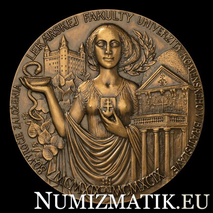 80. výročie založenia Lekárskej fakulty Univerzity Komenského v Bratislave, 1999, - AE medaila - M. Polonský