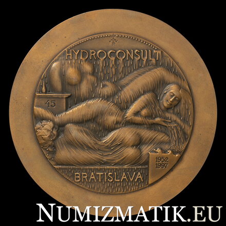 Hydroconsult Bratislava 1952-1997 - Sine Aqua Non Est Vita, 1997 - AE medaila - M. Polonský