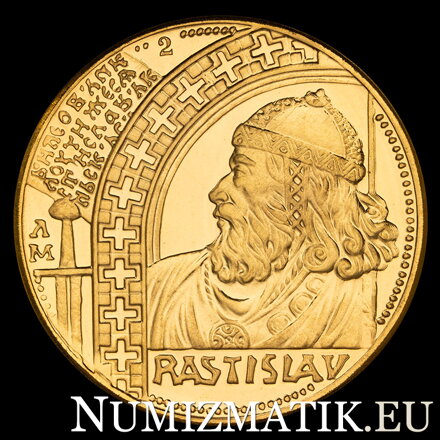 Rastislav, 5. výročie vzniku SR - zlatá 2-dukátová medaila - M. Poldaufová