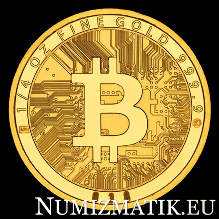 Bitcoin - zlatá medaila 1/4 OZ