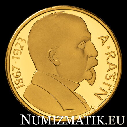 10 Kčs/1992 A. Rašín - zlatá replika mince