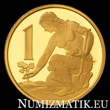 1 Kčs/1957 - zlatá a strieborná replika mince