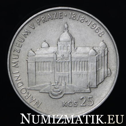 25 Kčs/1968 - Národné múzeum v Prahe - 150. výročie založenia