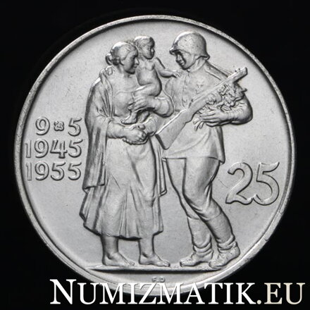 25 Kčs/1955 - Oslobodenie Československa - 10. výročie