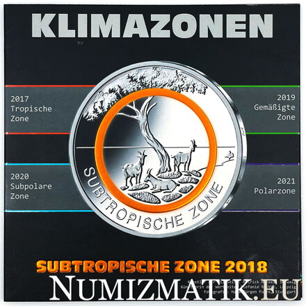 Nemecko - Klimatické pásma Zeme, subtropické pásmo - 5 x 5 Euro 2018 