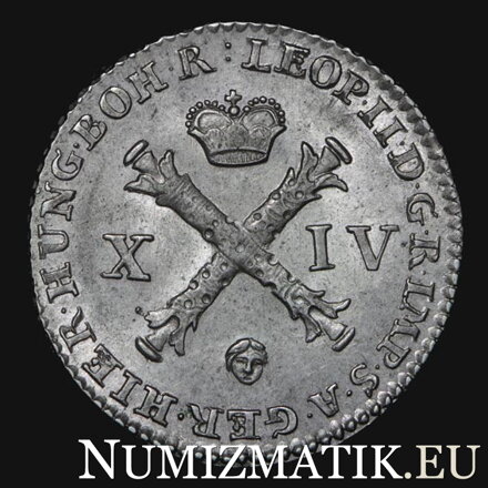 Leopold II. - XIV. Liards 1791 hlavička