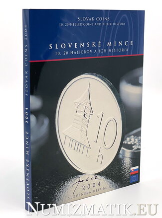 Sada mincí Slovenskej republiky 2004 - 10, 20 halierov a ich história PROOF Emisia autora