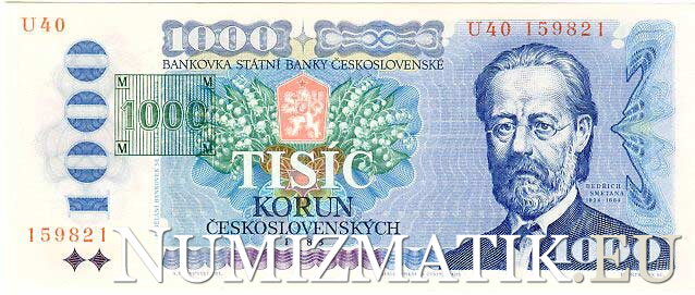 1000 Kčs/1985 - český kolok, tlačený