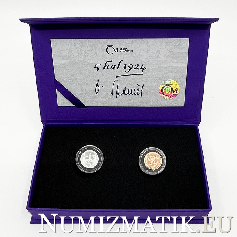 5 halier 1924/2024 - 100th anniversary of minting, Ag, Cu - O. Spaniel