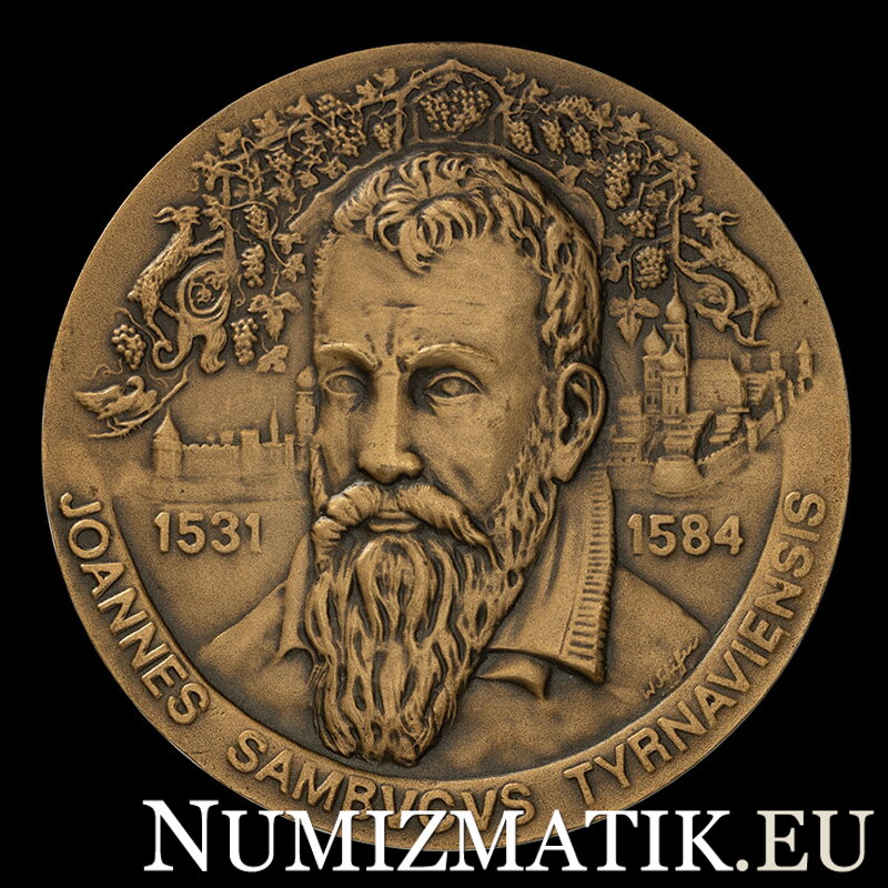 Joannes Sambucus Tyrnaviensis - tombaková medaila - William Schiffer