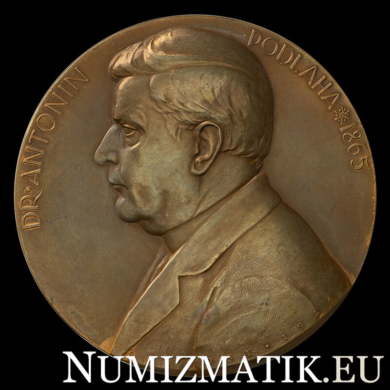 Biskup Dr.Antonín Podlaha 1924 - bronzová medaila - J. Šejnost