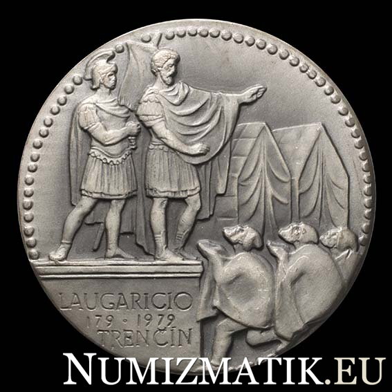 Lavgaricio Trenčín - 1800 years of Roman inscription, tombac medal - Ľ. Cvengrošová