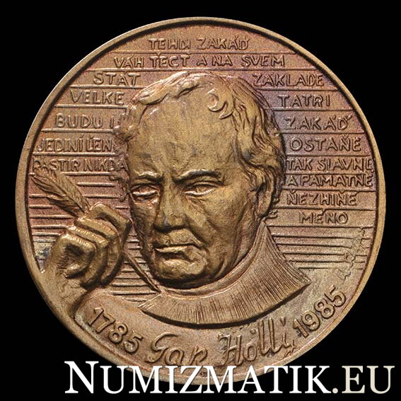 Ján Hollý - 200. výročie narodenia, tombaková medaila - Wiliam Schiffer