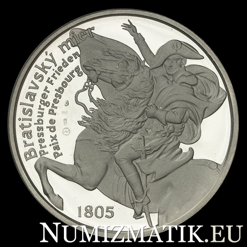 Bratislavský mier 1805-2005 - 200. výročie podpísania - strieborná medaila - M. Poldaufová