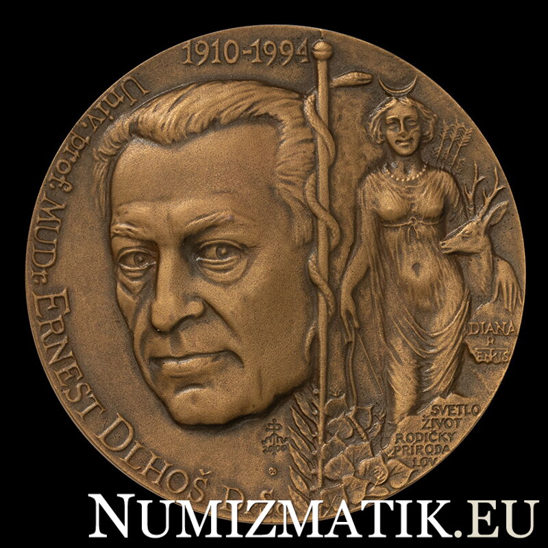 Univerzitný profesor MUDr. Ernest Dlhoš, DrSc. - AE medaila - M. Polonský